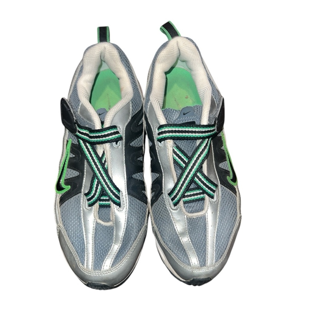 Nike Kids' Green and Gray Sneakers Velcro 7 Y - Picture 2 of 3